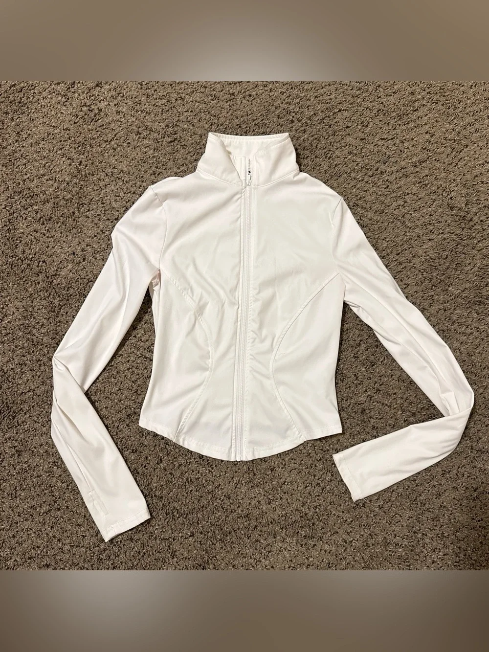 Women's White Zip-Up Active Jacket